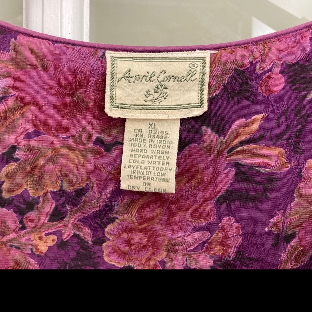 Vintage April Cornell Midi Floral Dress Size XL - Picture 3 of 12